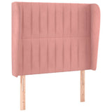 Vidaxl hoofdbord met randen 93x23x118 128 cm fluweel roze
