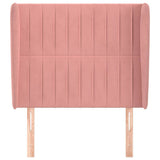 Vidaxl hoofdbord met randen 93x23x118 128 cm fluweel roze
