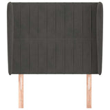 Vidaxl hoofdbord met randen 103x23x118 128 cm fluweel donkergrijs