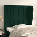 Vidaxl hoofdbord met randen 103x23x118 128 cm fluweel donkergroen