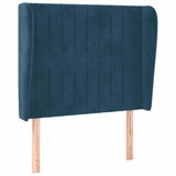 Vidaxl hoofdbord met randen 103x23x118 128 cm fluweel donkerblauw