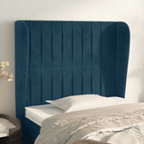 Vidaxl hoofdbord met randen 103x23x118 128 cm fluweel donkerblauw