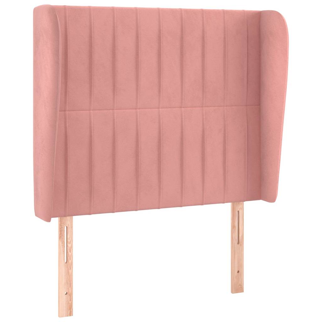 Vidaxl hoofdbord met randen 103x23x118 128 cm fluweel roze