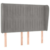 Vidaxl hoofdbord met randen 147x23x118 128 cm fluweel lichtgrijs