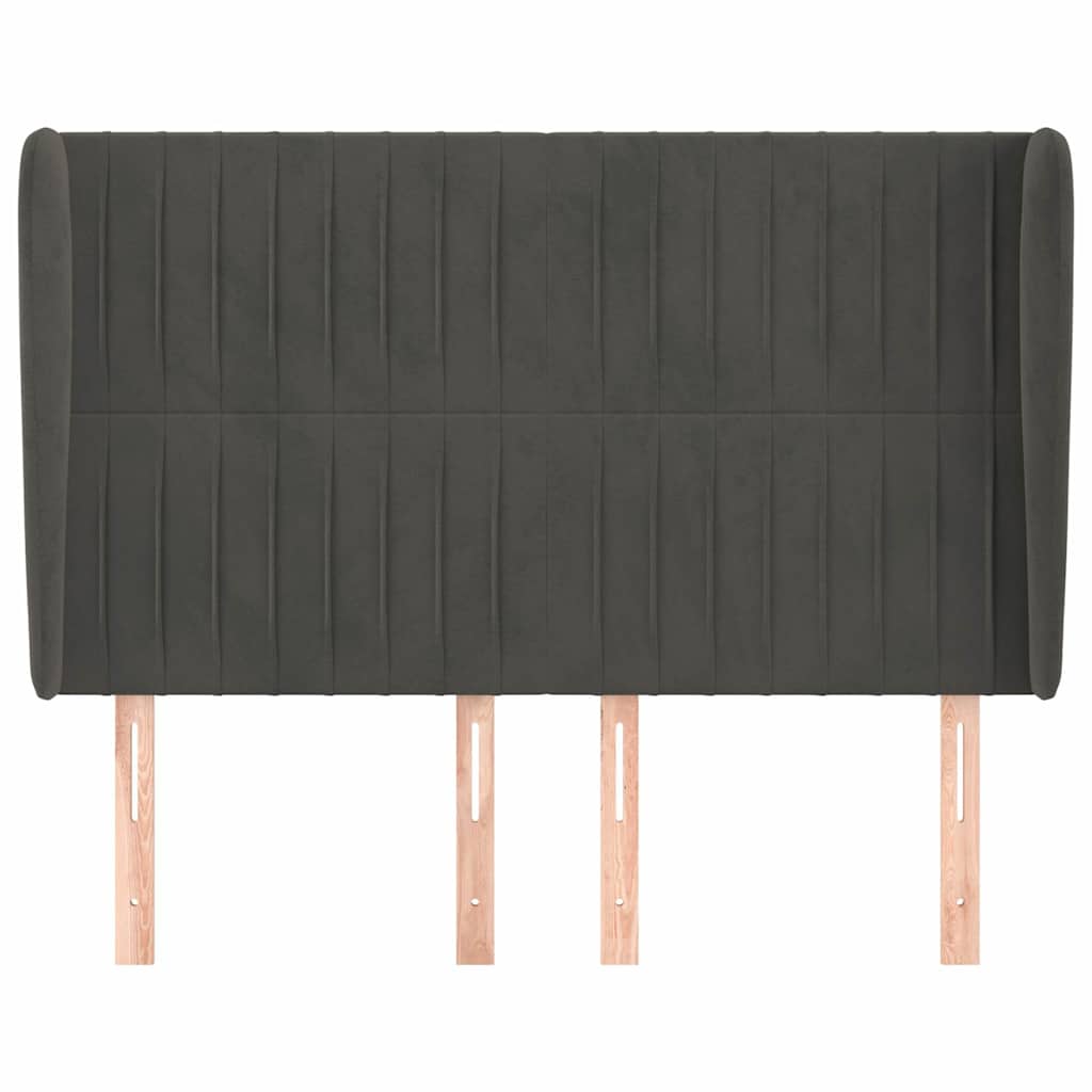 Vidaxl hoofdbord met randen 147x23x118 128 cm fluweel donkergrijs