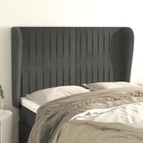 Vidaxl hoofdbord met randen 147x23x118 128 cm fluweel donkergrijs