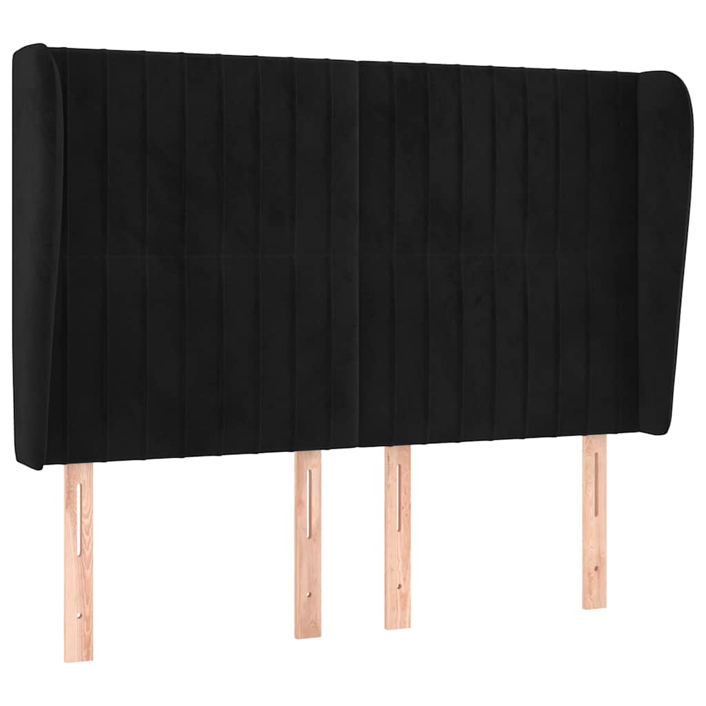 Vidaxl hoofdbord met randen 147x23x118 128 cm fluweel zwart