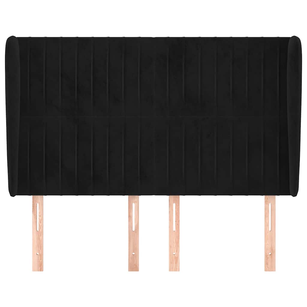 Vidaxl hoofdbord met randen 147x23x118 128 cm fluweel zwart