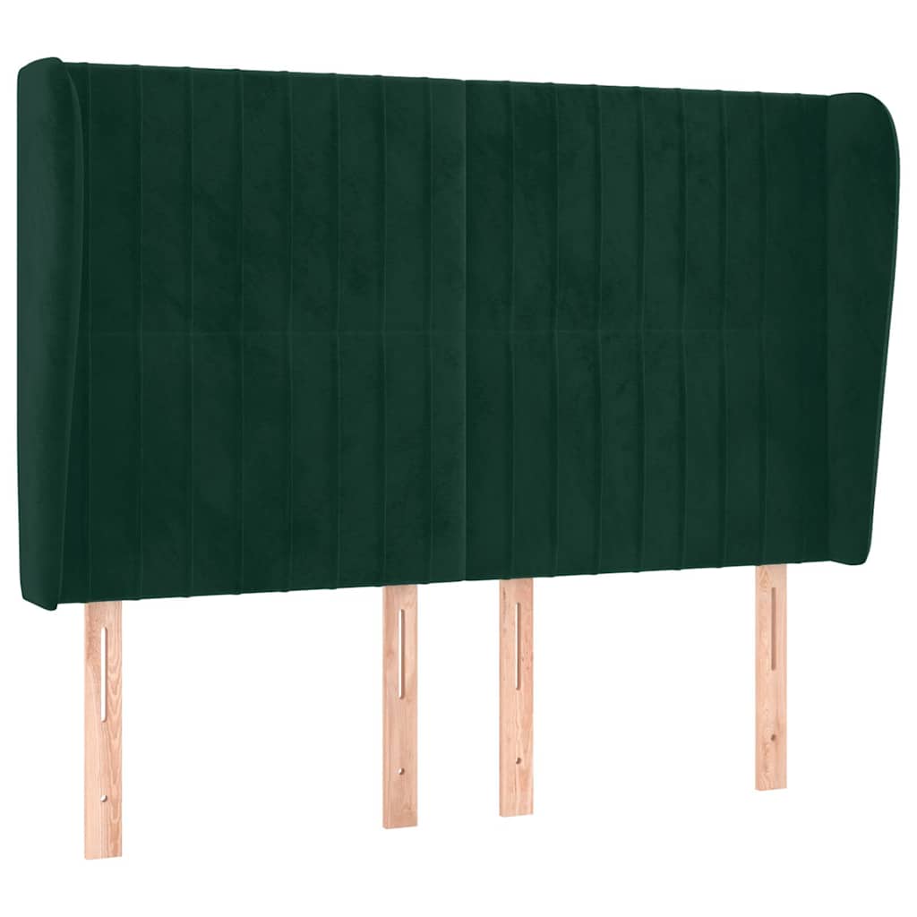 Vidaxl hoofdbord met randen 147x23x118 128 cm fluweel donkergroen