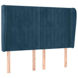 Vidaxl hoofdbord met randen 147x23x118 128 cm fluweel donkerblauw
