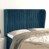 Vidaxl hoofdbord met randen 147x23x118 128 cm fluweel donkerblauw