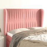 Vidaxl hoofdbord met randen 147x23x118 128 cm fluweel roze