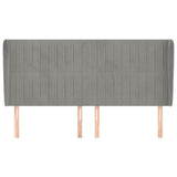 Vidaxl hoofdbord met randen 163x23x118 128 cm fluweel lichtgrijs