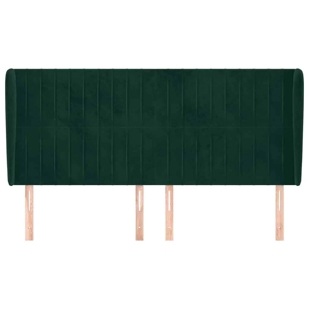 Vidaxl hoofdbord met randen 163x23x118 128 cm fluweel donkergroen