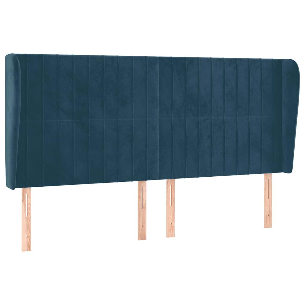 Vidaxl hoofdbord met randen 163x23x118 128 cm fluweel donkerblauw