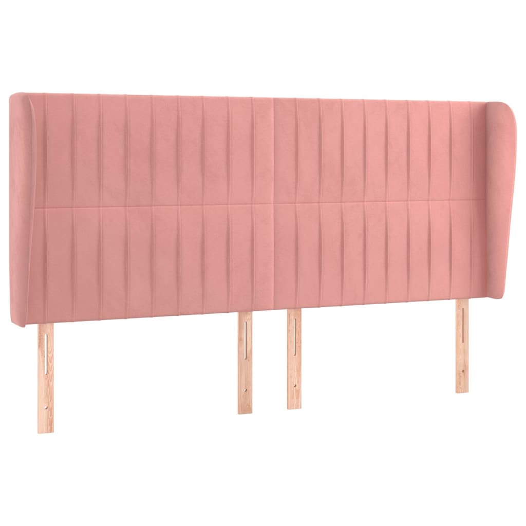 Vidaxl hoofdbord met randen 163x23x118 128 cm fluweel roze