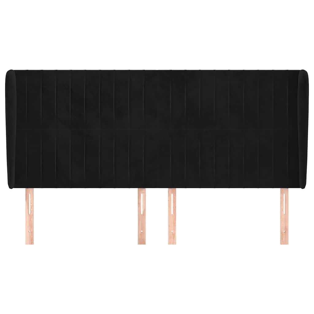 Vidaxl hoofdbord met randen 183x23x118 128 cm fluweel zwart