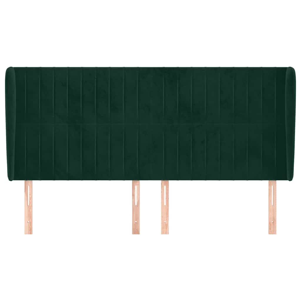 Vidaxl hoofdbord met randen 183x23x118 128 cm fluweel donkergroen