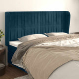 Vidaxl hoofdbord met randen 183x23x118 128 cm fluweel donkerblauw