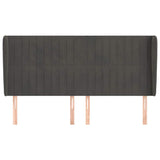 Vidaxl hoofdbord met randen 203x23x118 128 cm fluweel donkergrijs