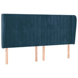 Vidaxl hoofdbord met randen 203x23x118 128 cm fluweel donkerblauw