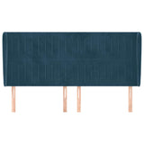 Vidaxl hoofdbord met randen 203x23x118 128 cm fluweel donkerblauw