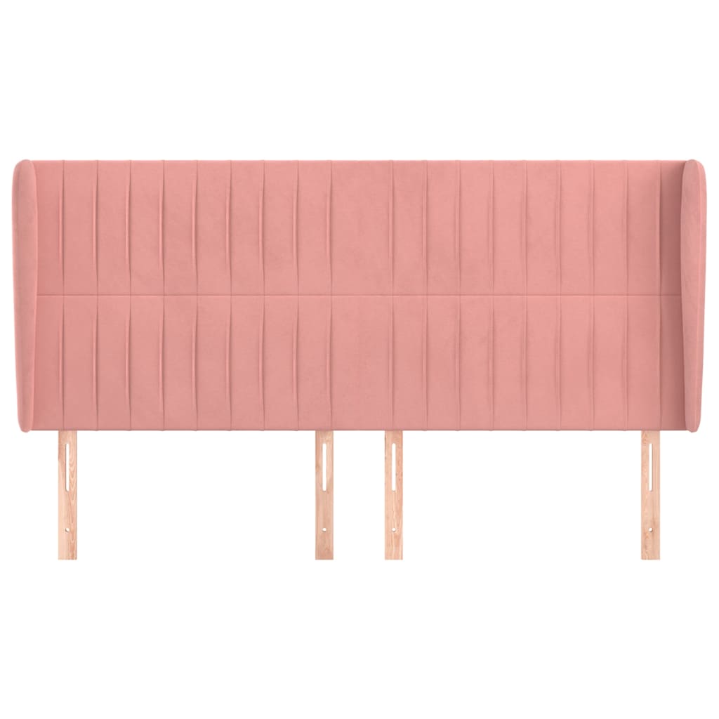 Vidaxl hoofdbord met randen 203x23x118 128 cm fluweel roze
