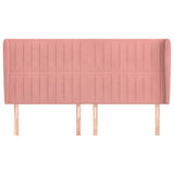 Vidaxl hoofdbord met randen 203x23x118 128 cm fluweel roze