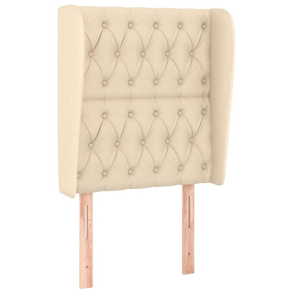 Vidaxl hoofdbord met randen 83x23x118 128 cm stof crèmekleurig