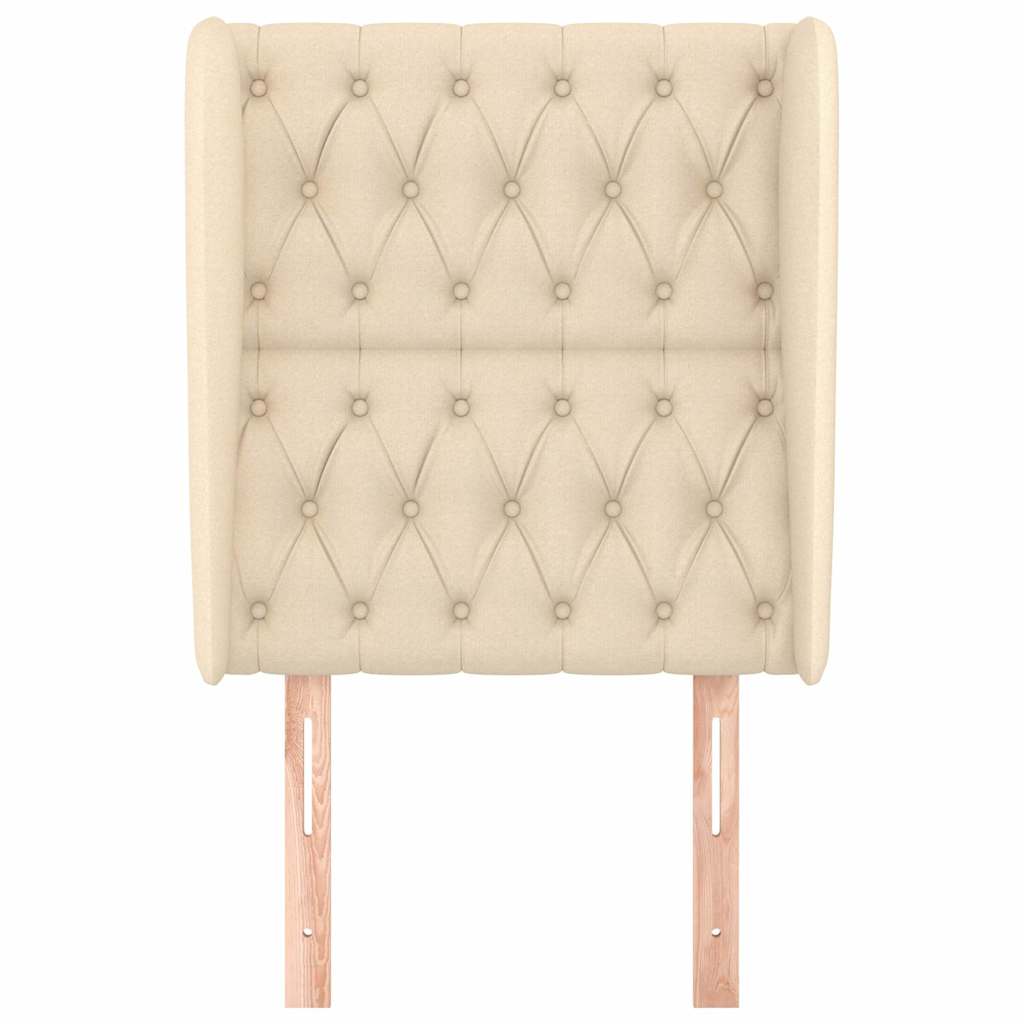Vidaxl hoofdbord met randen 83x23x118 128 cm stof crèmekleurig