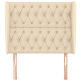 Vidaxl hoofdbord met randen 93x23x118 128 cm stof crèmekleurig