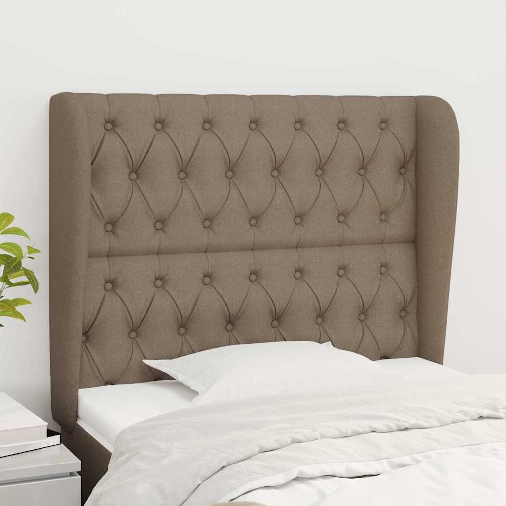 Vidaxl hoofdbord met randen 103x23x118 128 cm stof taupe