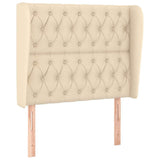 Vidaxl hoofdbord met randen 103x23x118 128 cm stof crèmekleurig