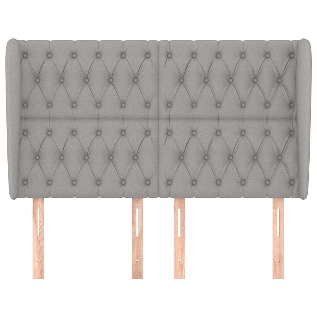 Vidaxl hoofdbord met randen 147x23x118 128 cm stof lichtgrijs