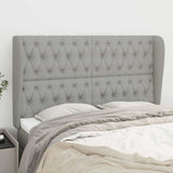 Vidaxl hoofdbord met randen 147x23x118 128 cm stof lichtgrijs