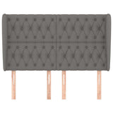 Vidaxl hoofdbord met randen 147x23x118 128 cm stof donkergrijs
