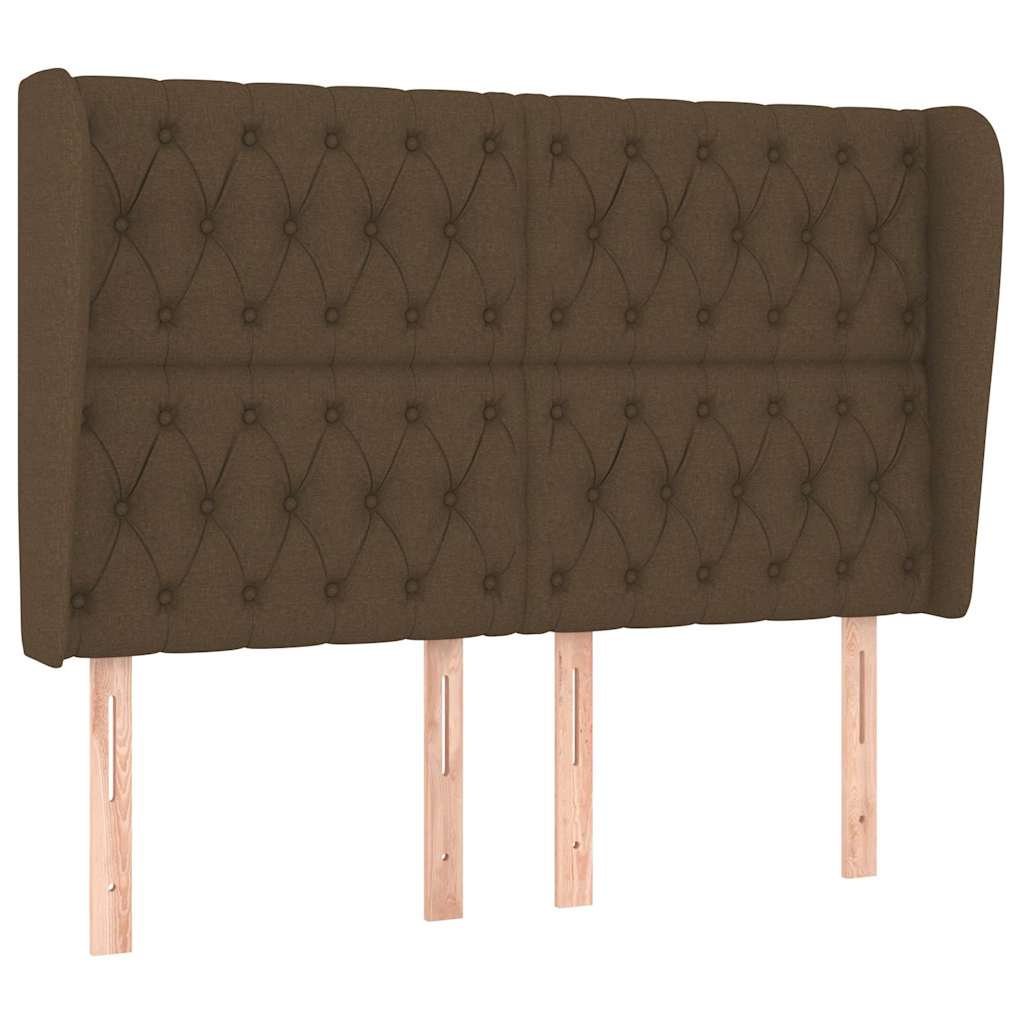 Vidaxl hoofdbord met randen 147x23x118 128 cm stof donkerbruin