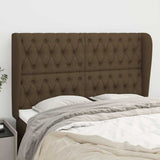 Vidaxl hoofdbord met randen 147x23x118 128 cm stof donkerbruin