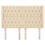 Vidaxl hoofdbord met randen 147x23x118 128 cm stof crèmekleurig