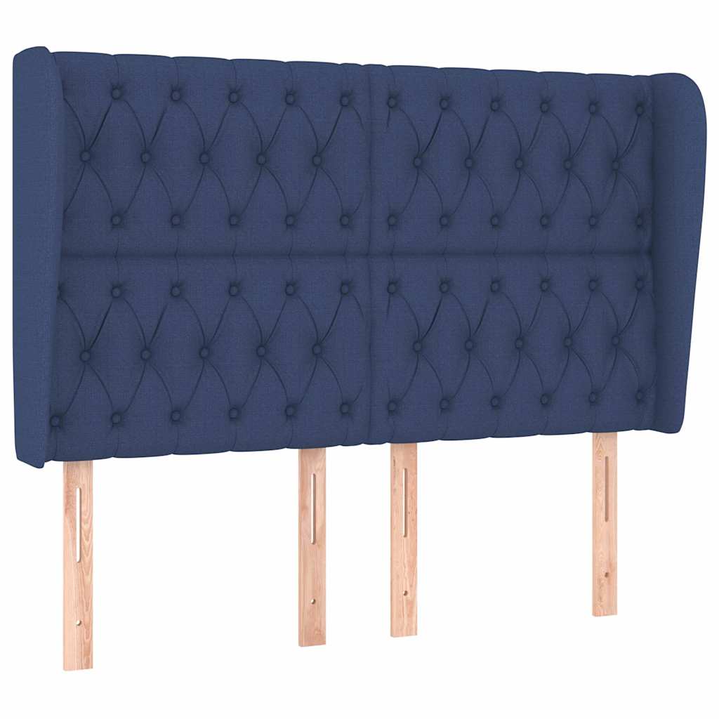 Vidaxl hoofdbord met randen 147x23x118 128 cm stof blauw