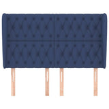 Vidaxl hoofdbord met randen 147x23x118 128 cm stof blauw