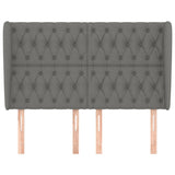 Vidaxl hoofdbord met randen 163x23x118 128 cm stof donkergrijs