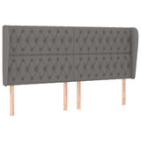Vidaxl hoofdbord met randen 183x23x118 128 cm stof donkergrijs