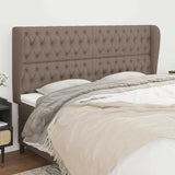 Vidaxl hoofdbord met randen 183x23x118 128 cm stof taupe