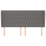 Vidaxl hoofdbord met randen 203x23x118 128 cm stof donkergrijs