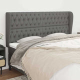 Vidaxl hoofdbord met randen 203x23x118 128 cm stof donkergrijs
