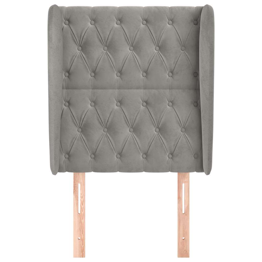 Vidaxl hoofdbord met randen 83x23x118 128 cm fluweel lichtgrijs