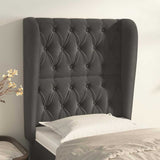 Vidaxl hoofdbord met randen 83x23x118 128 cm fluweel donkergrijs