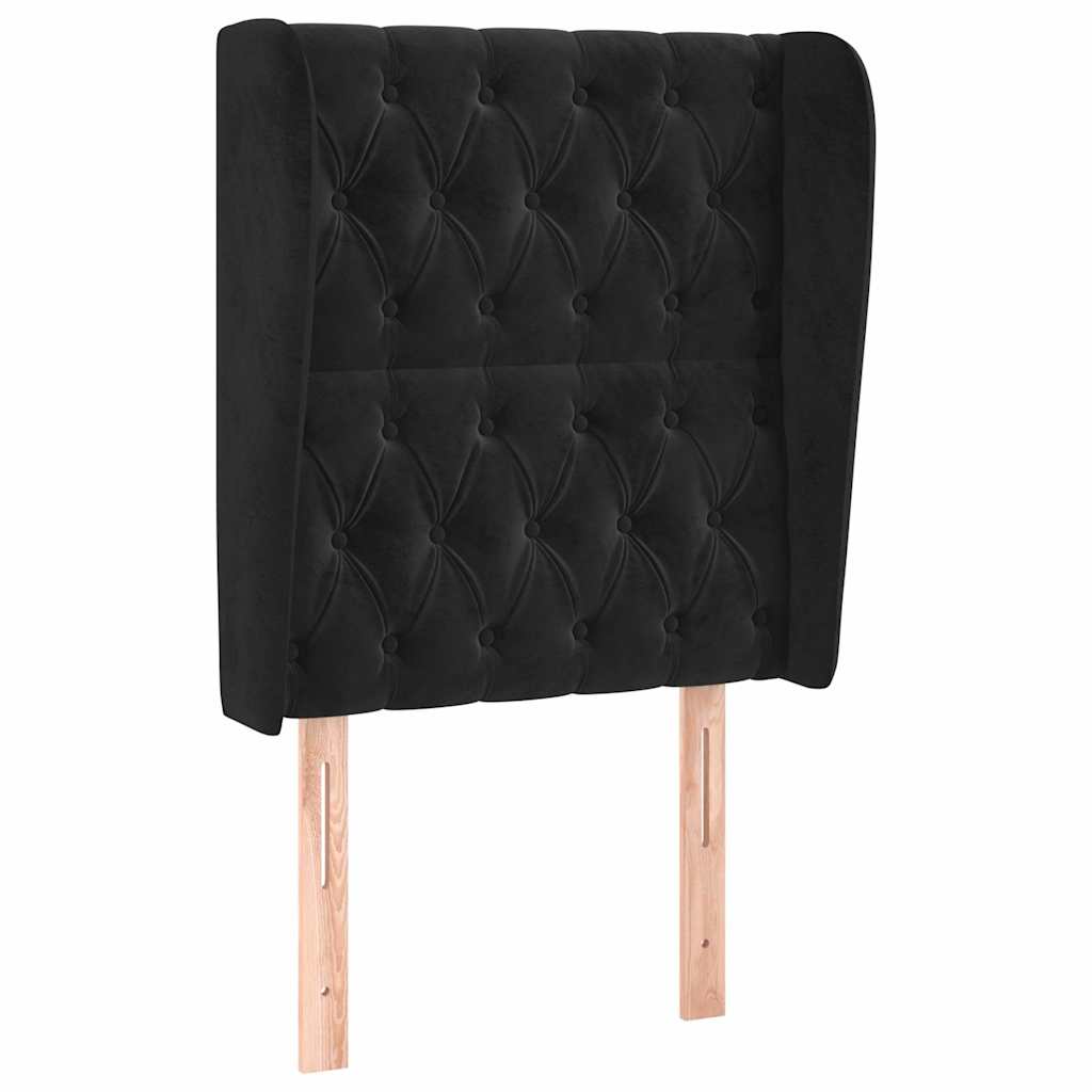Vidaxl hoofdbord met randen 83x23x118 128 cm fluweel zwart