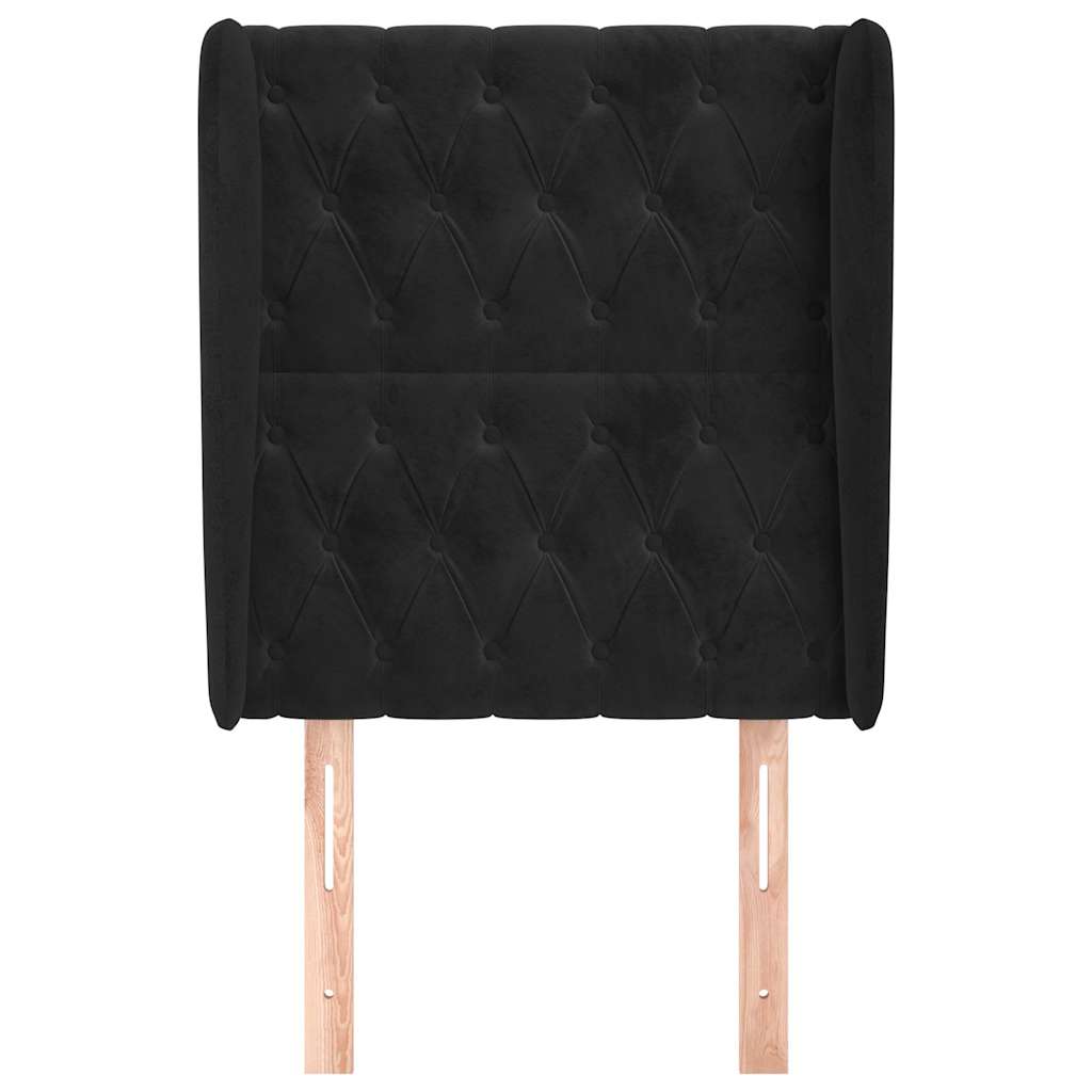 Vidaxl hoofdbord met randen 83x23x118 128 cm fluweel zwart